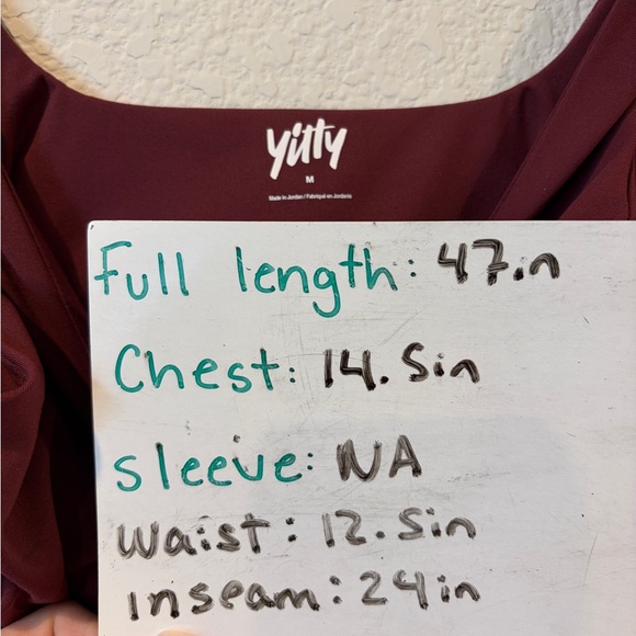 YITTY Women's Burgundy & Pink UltraLuxe Built-In Bra Active Onesie - M - Picture 7 of 7